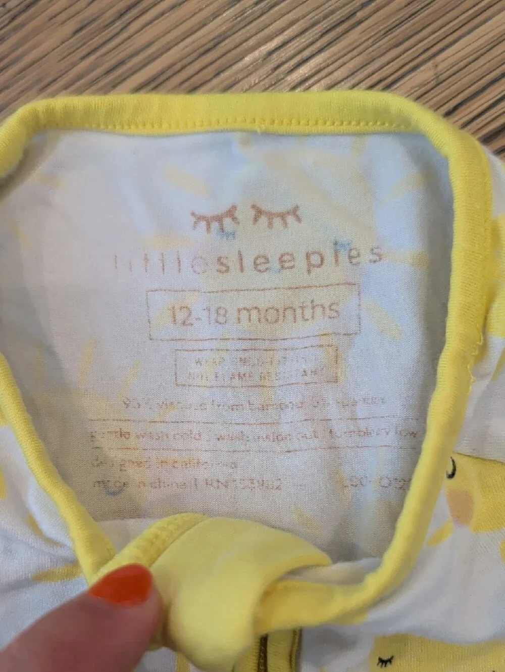 Little Sleepies Yellow Sun Zippered Footed One-Piece